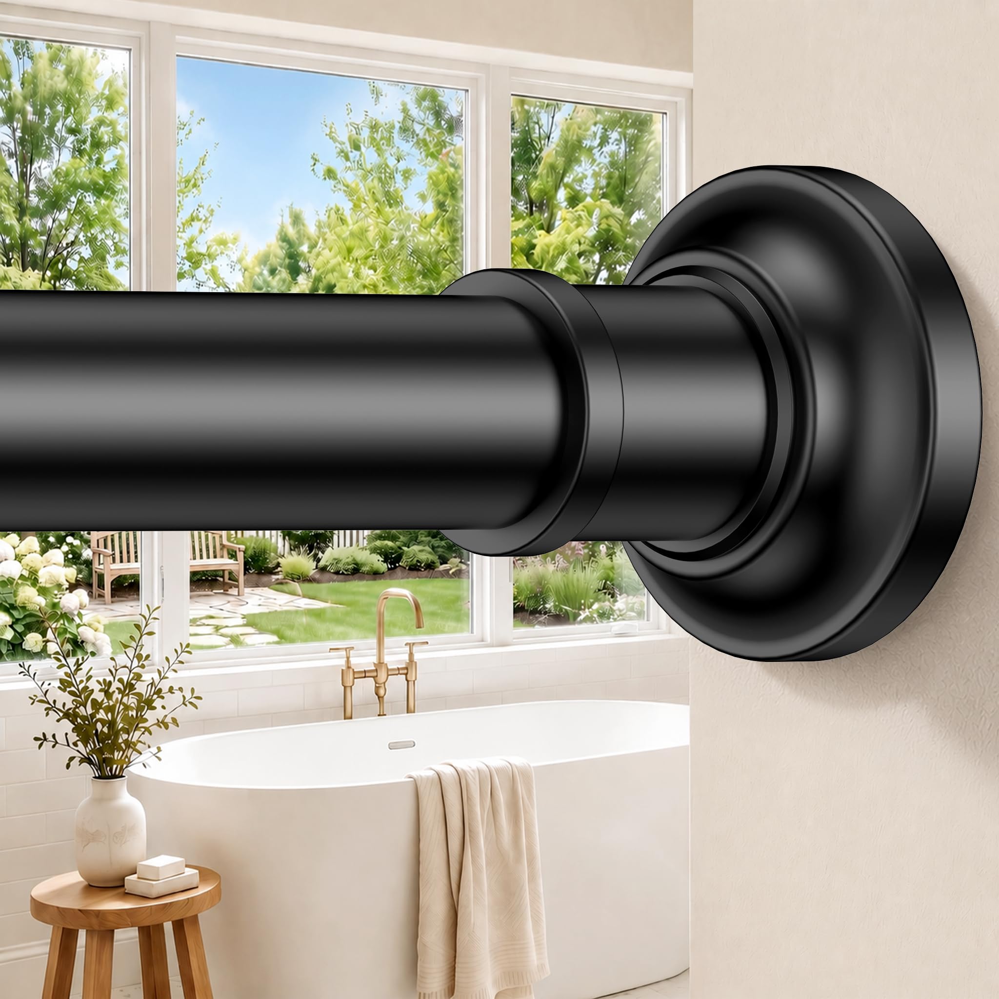 Photo 1 of Extra Long Tension Rod Outdoor Curtain Rods No Drilling 30-132 in 11FT