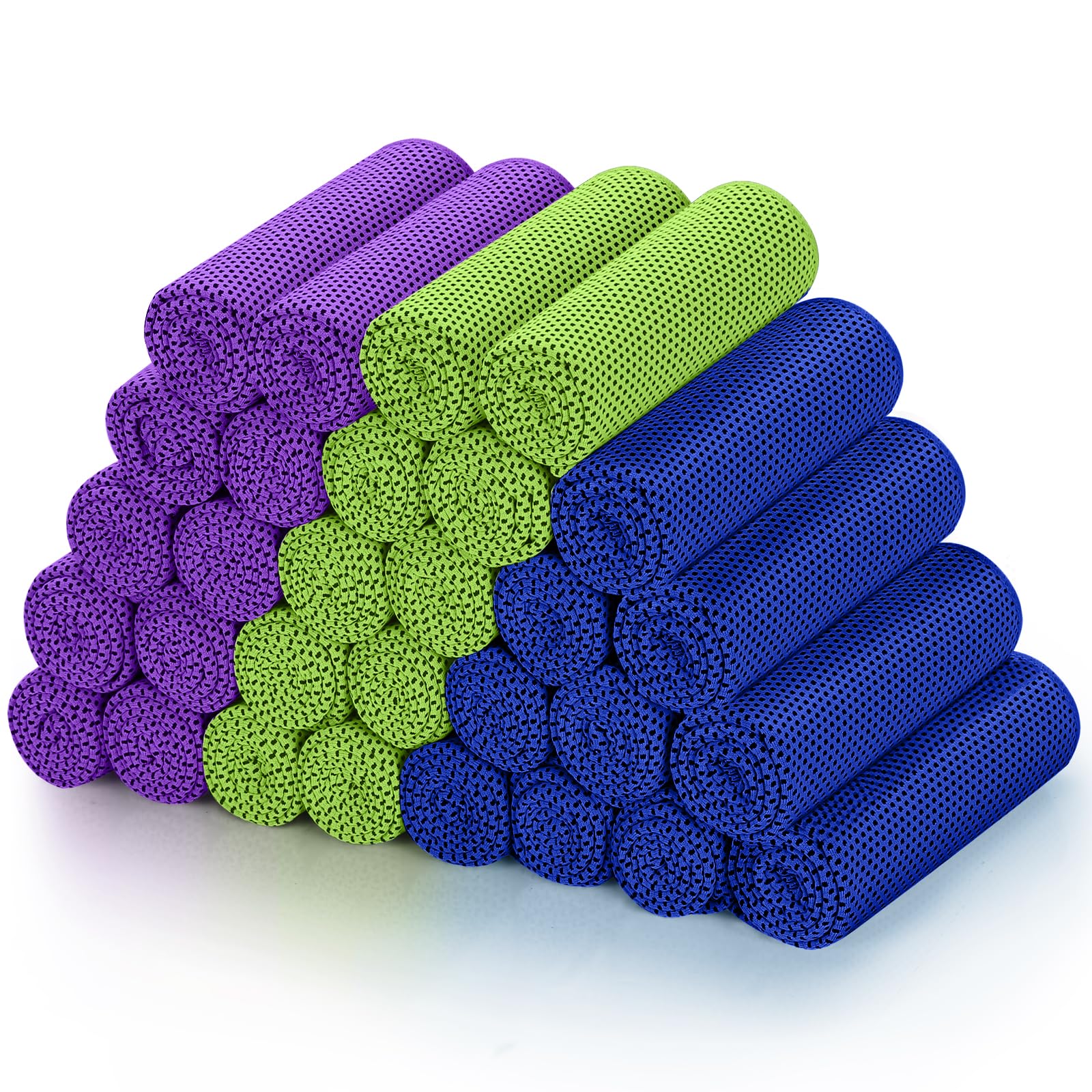 Biange Cooling Towels (40"x 12", Pack of 30) for Neck and Face, Cold Towel for Hot Weather, Sports, Workout, Fitness, Gym, Yoga, Golf, Pilates, Travel, Camping & More