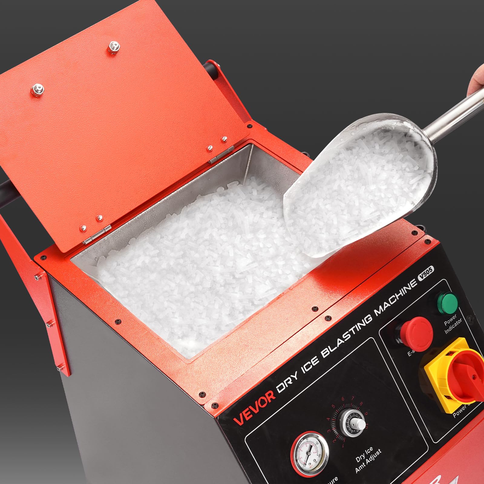 VEVOR Macchina per Pulizia con Ghiaccio Secco, capacità 5 kg con 4 Ugelli, Pulitrice a Ghiaccio Secco, Pressione Regolabili, per Auto, Navi, Aviazione, Prodotti Chimici, Sicuro e Senza Residui