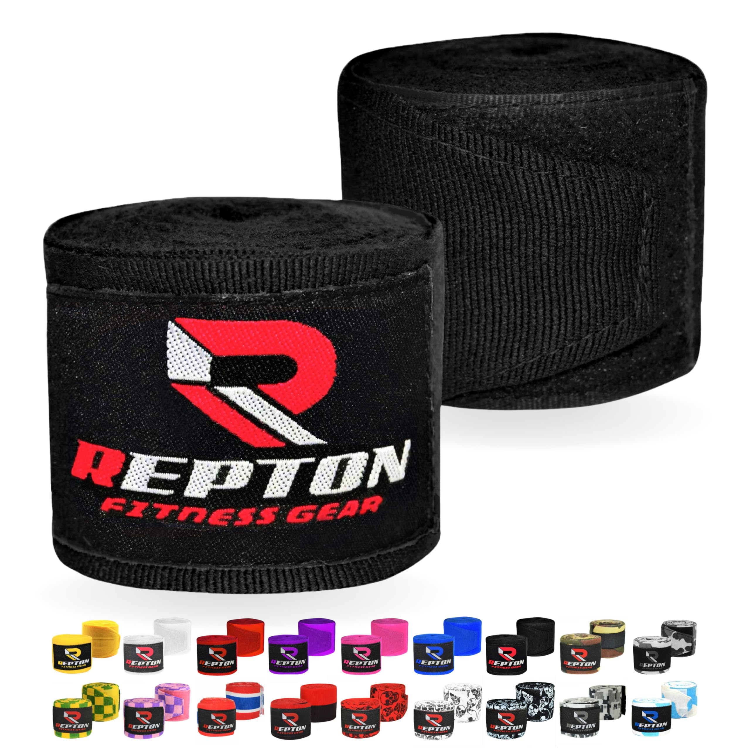 Boxing Hand Wraps for Men- Cotton Hand Gloves with Hook & Loop Strap & Thumb Loop -Elasticated Bandages Wrist Support tape -Great for MMA, Muay Thai, Kickboxing- Unisex Adult Pair