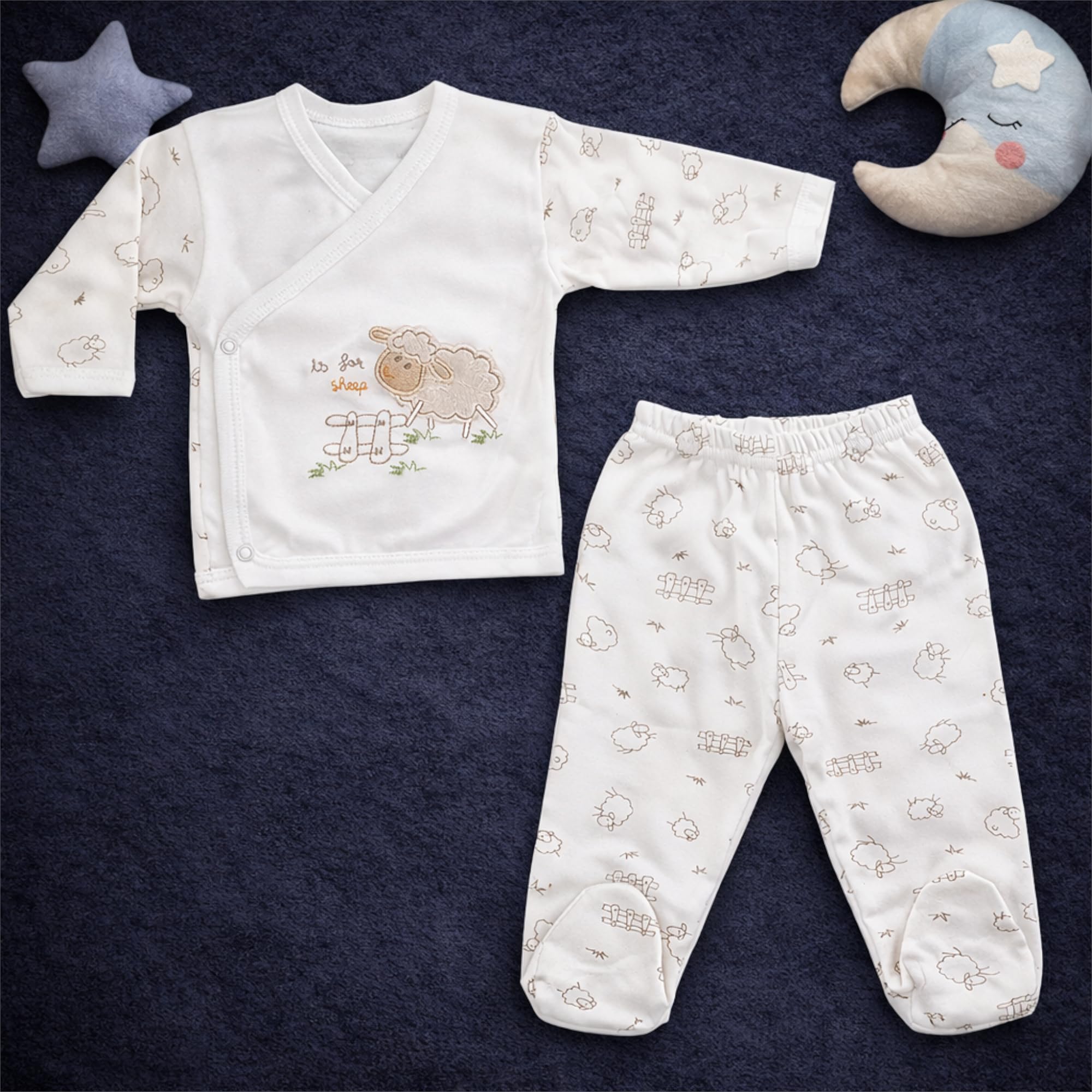 Set de regalo para recién nacidos, 100 % algodón natural, equipamiento básico unisex, ropa de regalo, equipamiento para bebés de 0 a 4 meses (crudo)