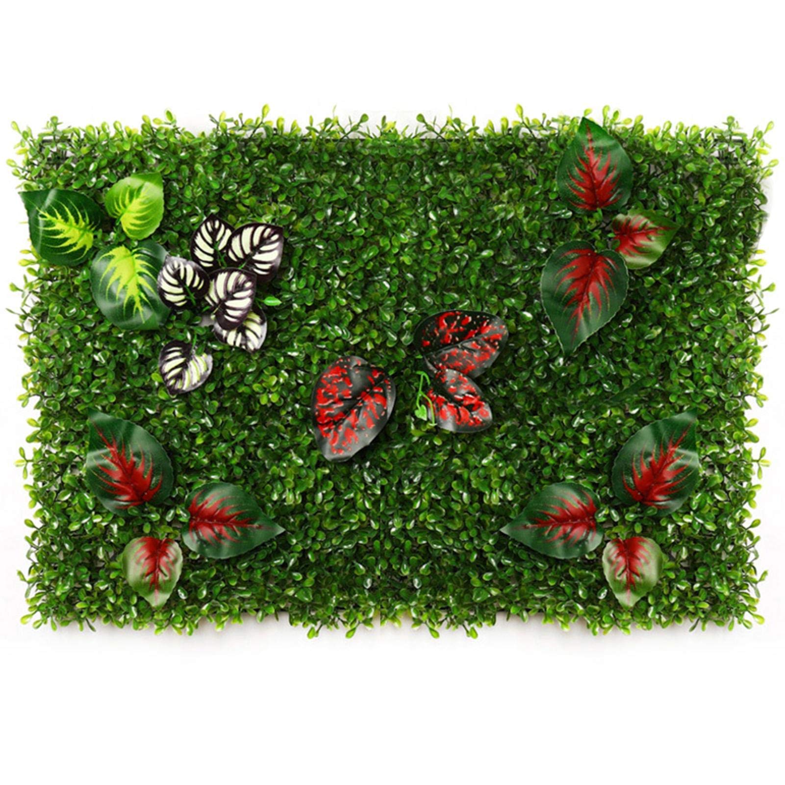 GLP Artificial Hedges Panels with Flowers, Outdoor Grass Greenery Artificial Ivy Privacy Fence Screen, Faux Plant Wall Backdrop for Home Garden Backyard Wedding Wall Decoration (Color : H)