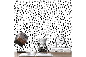 Peel & Stick Spotted Wallpaper: Transform Your Space with Modern Black and...