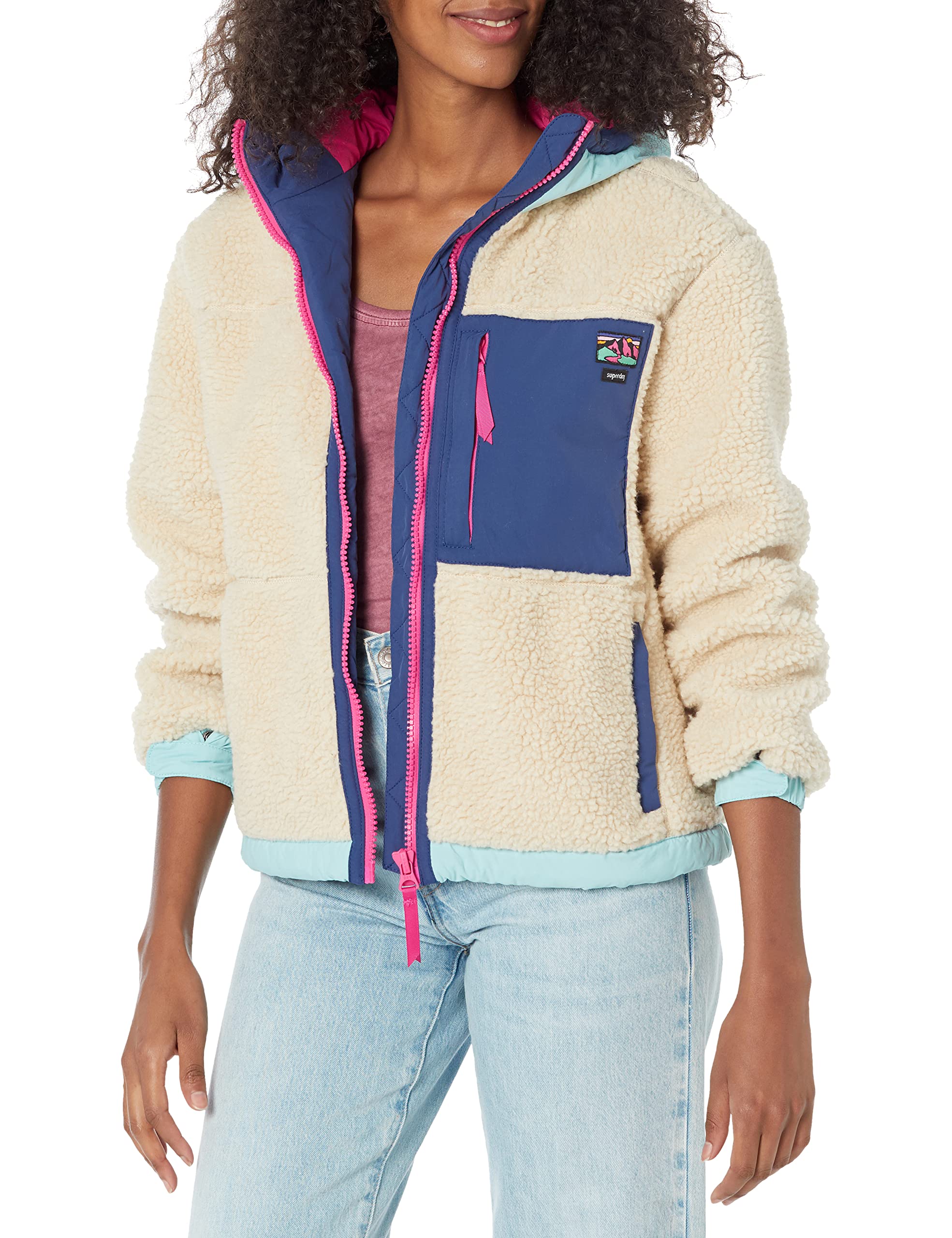 Women's Vintage Hooded Sherpa Jacket