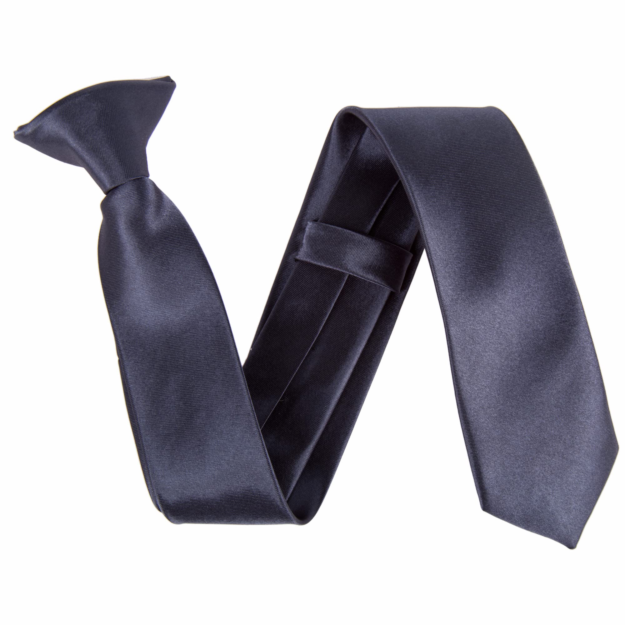 The Tie CompanyKids Satin Clip On Ties - Dark Grey, Dark Grey, Onesize