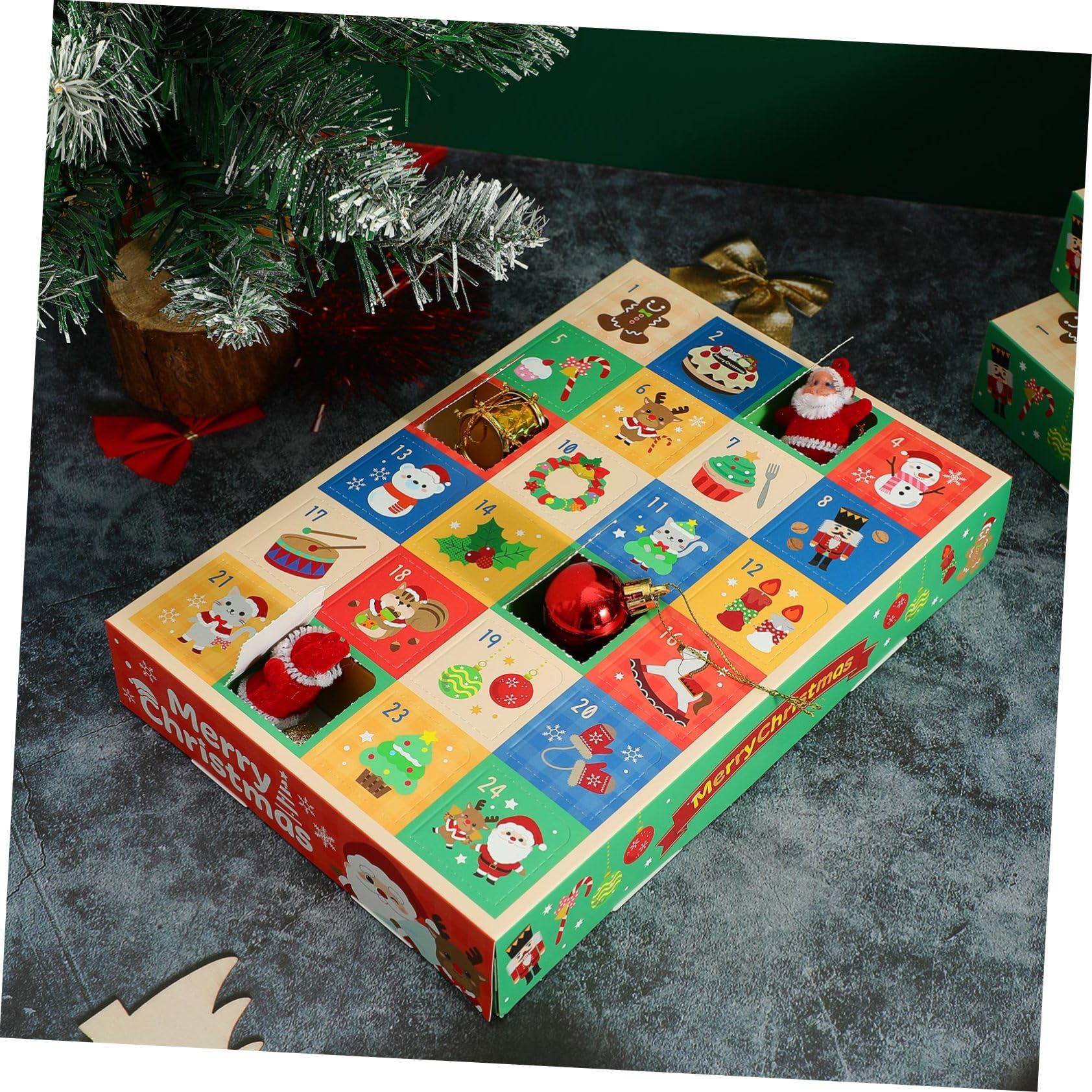 5pezzi Scatole Vuote di Carta per Calendario Avvento Natalizio Regalo per Conto alla Rovescia Scatole Fai da Te per Vacanze Custodia per Regali di Natale Bomboniere Natalizie