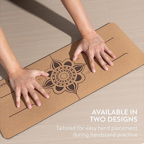 Miniatura 4 de Navaris Rodillera de corcho para yoga, antideslizante para esterillas de ejercicio, 0.2 pulgadas (0.236 in), acolchado extra grueso para pilates y
