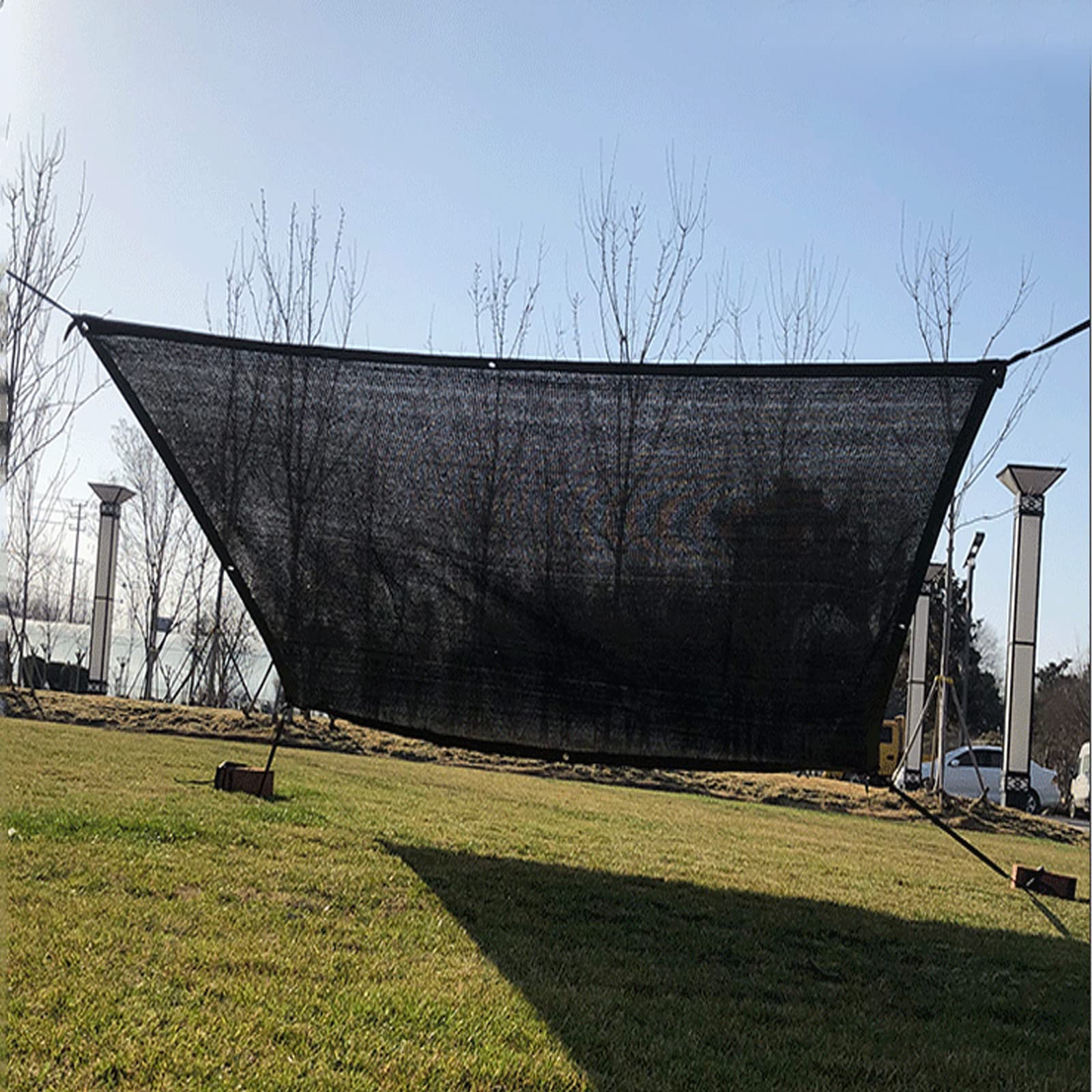 Cubierta de invernadero 60 % negra resistente a los rayos UV, toldo transpirable con ojales, 3 x 9 m / 9.8x29.5ft para jardinería al aire libre, solución duradera de sombra