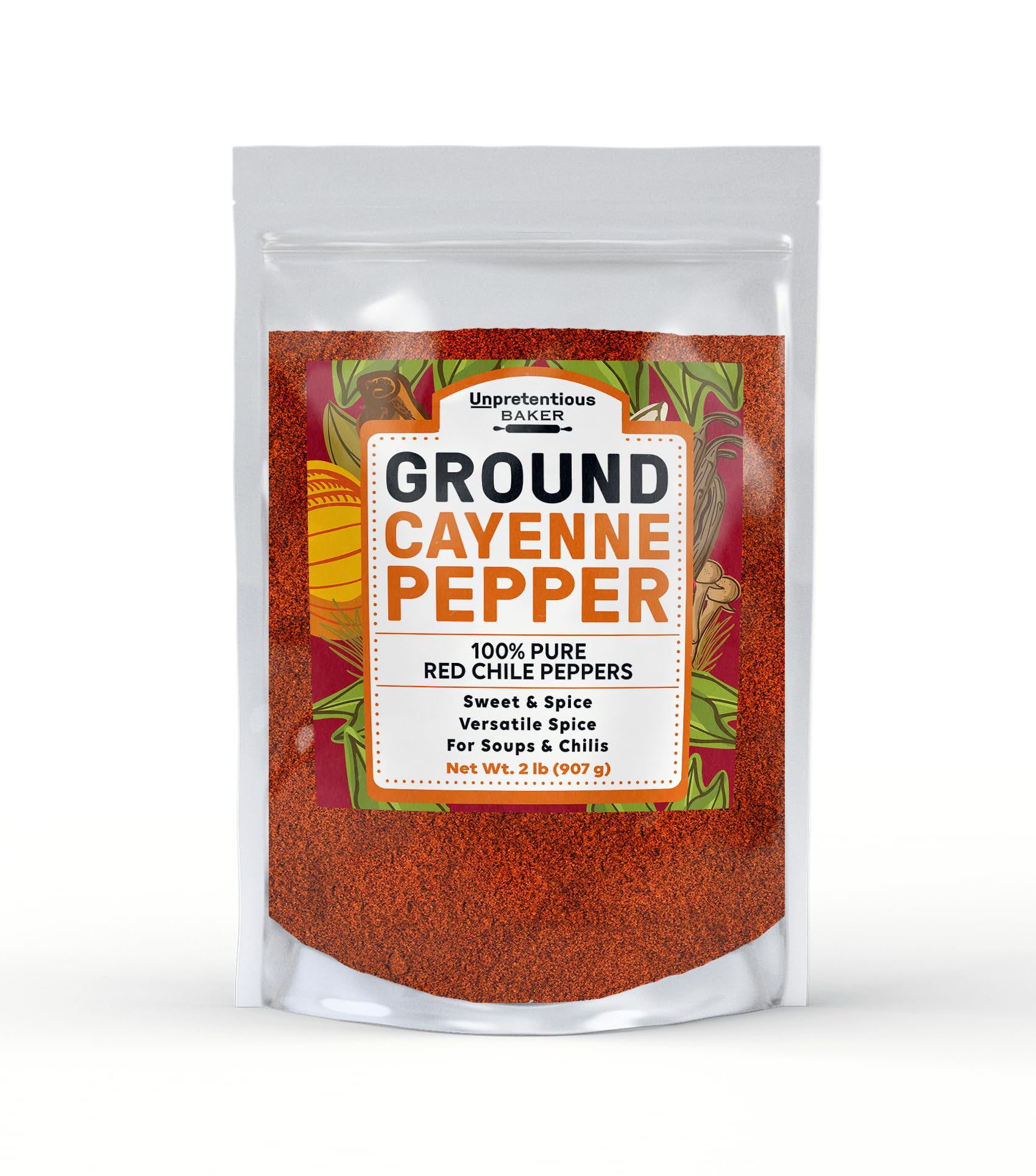 Cayenne Pepper Ground, Spicy Flavor, Tacos, Soups, Sauces, Restaurant Quality (2 Pound)