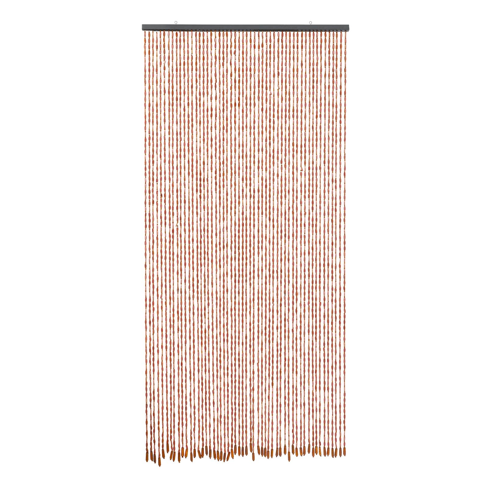 Türvorhang mit Bambusperlen, natürlicher Dekovorhang für Eingangstüren, Wohnzimmer, Schlafzimmer, 90 x 200 cm, 52 Linien (Kaffee)