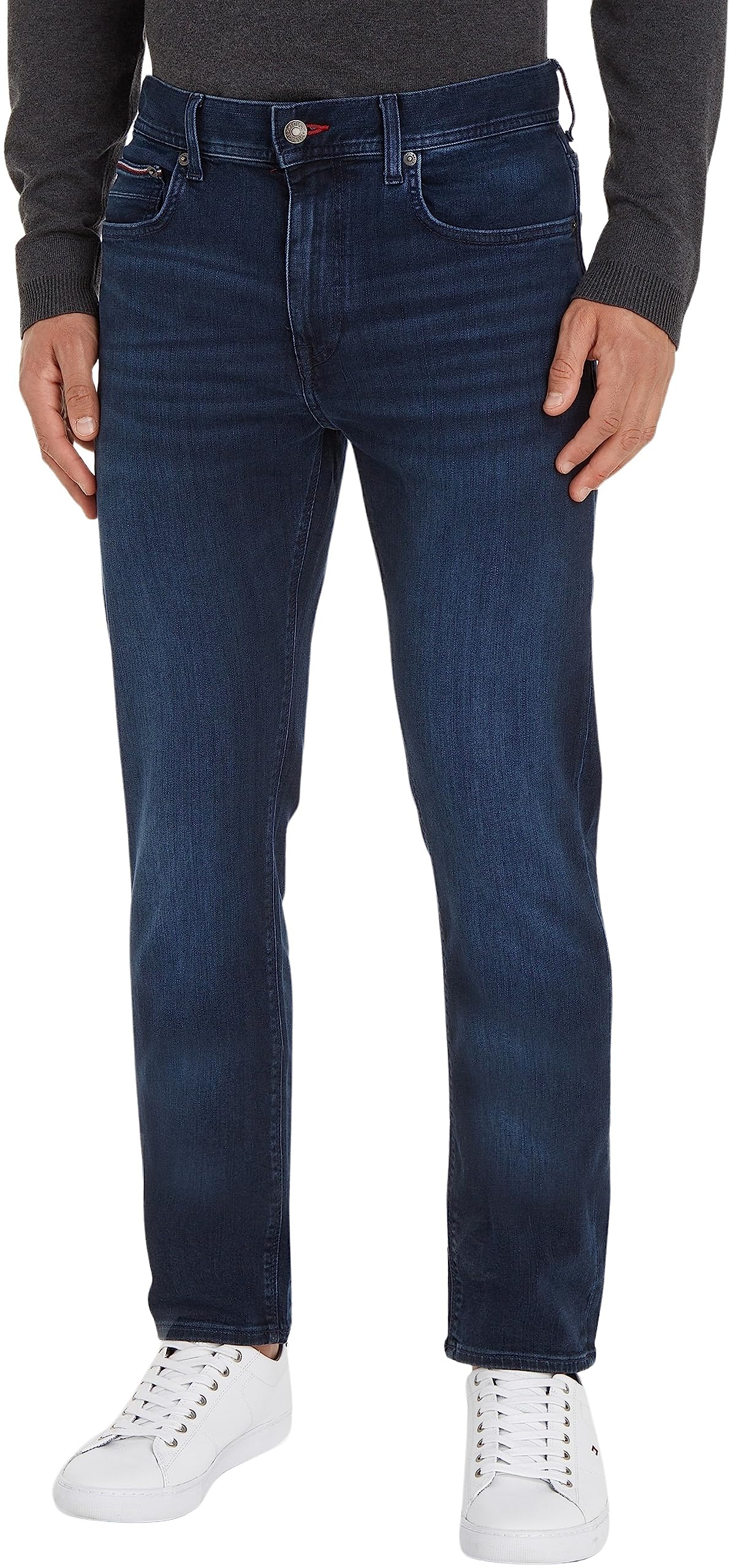 Tommy Hilfiger Men's Blue Core Slim Bleecker Iowa Blck Mw0mw15593 Jeans, (Iowa Black), 35W / 36L