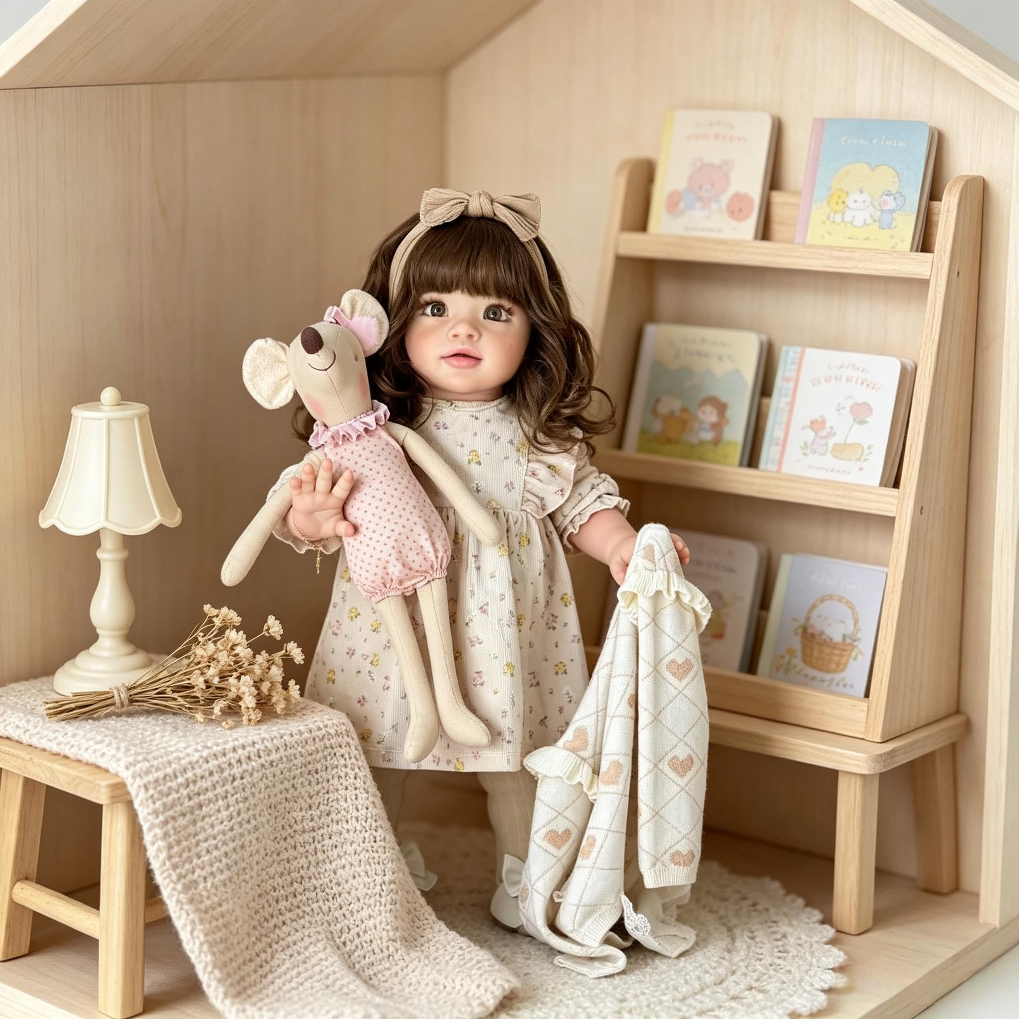 Realistyczne lalki Reborn maluch dziewczyna Pippa 66 cm duży rozmiar Reborn Baby Dolls Real Life Baby Doll miękka winylowa tkanina ciało realistyczna lalka maluch z długimi włosami dla dzieci