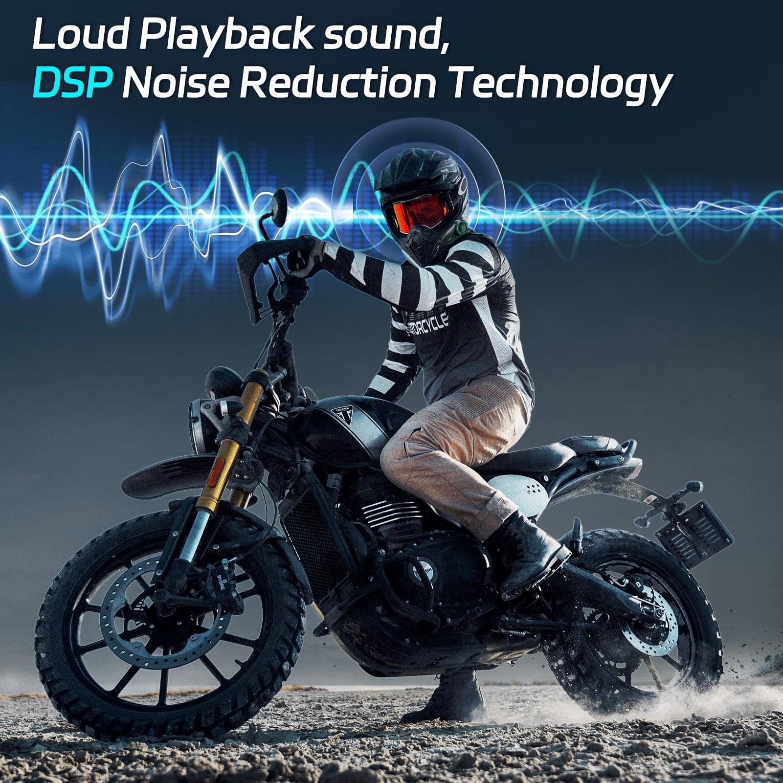 Auricolare Bluetooth per casco da motociclo,Auricolare esterno,Auricolare sportivo impermeabile,Altoparlanti a mani libere,Chiamata musicale 1000mAh