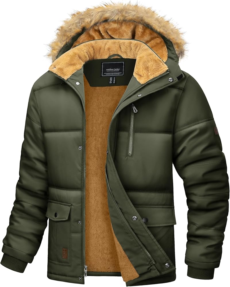 MAGCOMSEN Winter Coats for Men Fleece Lined Warm Water