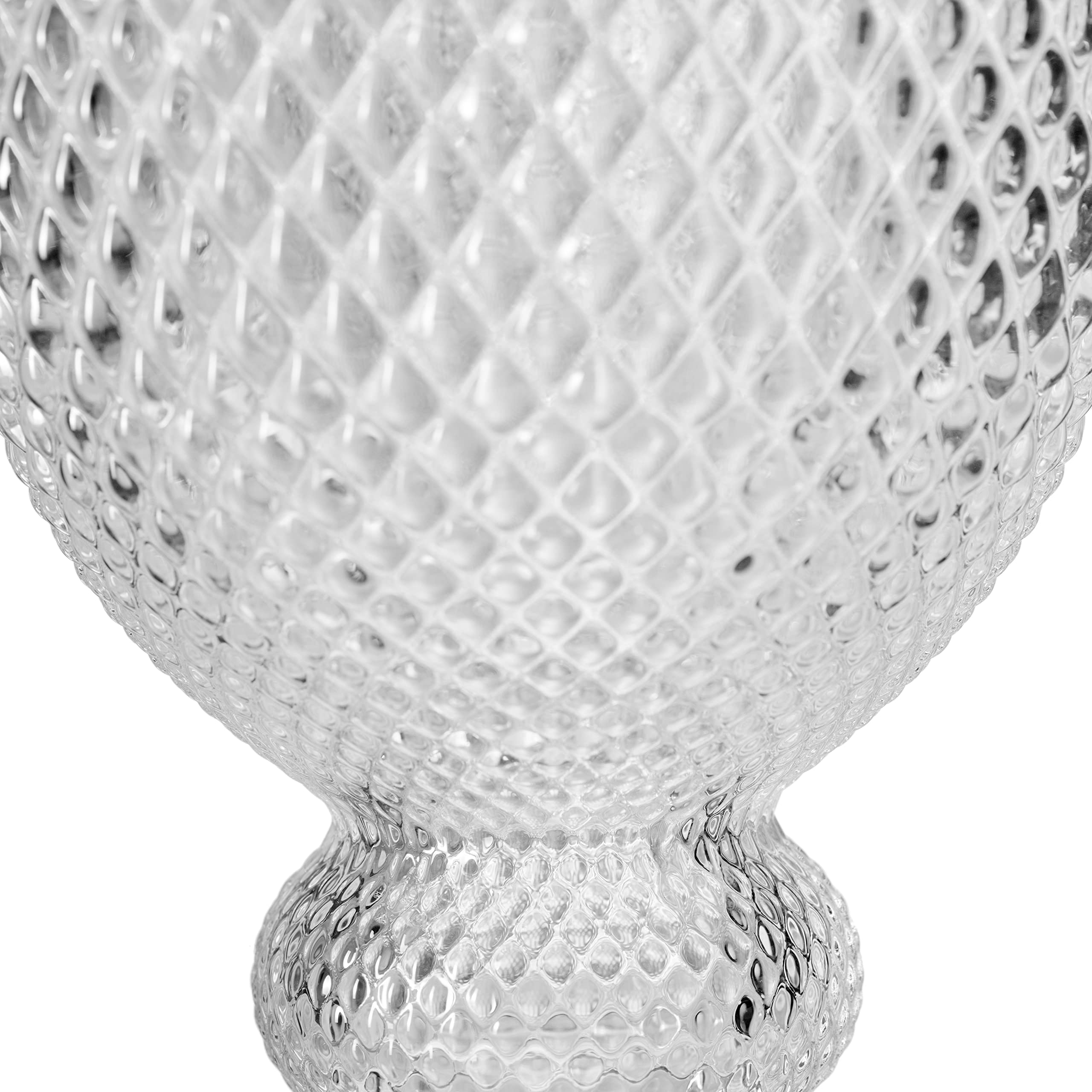 LEONARDO HOME Poesia Dekovase aus Glas auf Fuss, handgefertigte Deko-Vase mit eltegant strukturierter Oberfläche, Klar, Höhe: 35,4 cm, 2,9 l, 076434