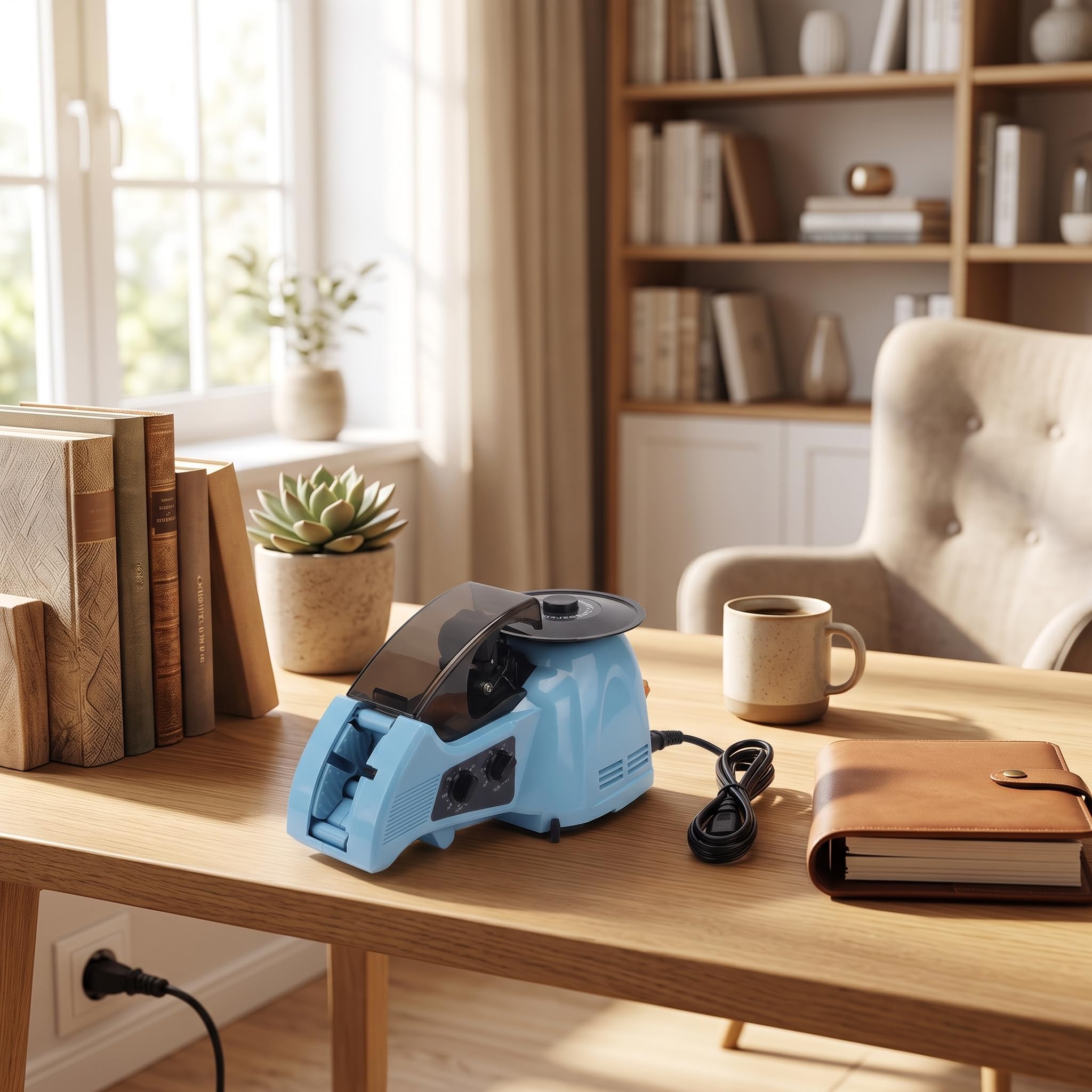 Automatischer Elektrischer Klebebandspender 5-25mm Bandbreite für Büro und Zuhause mit verstopfungsfreier Technologie EU-Stecker Hochwertige Klinge