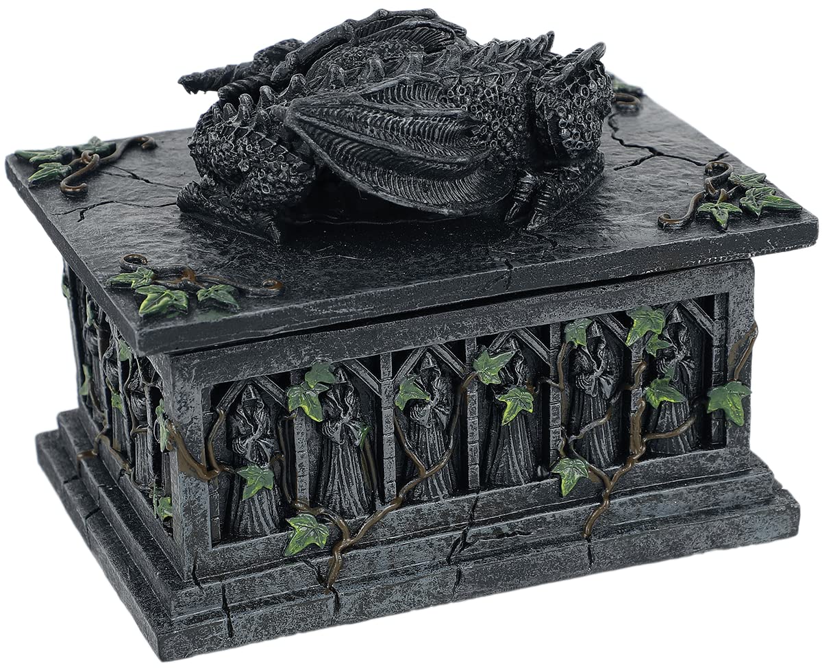 Nemesis Now NOW102 Dragon Tarot Box czarny, żywica, 18 cm