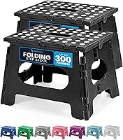 Vista 18 de Handy Laundry Taburete plegable ligero, lo suficientemente resistente como para apoyar a adultos y lo suficientemente seguro para niños, se abre Rosa