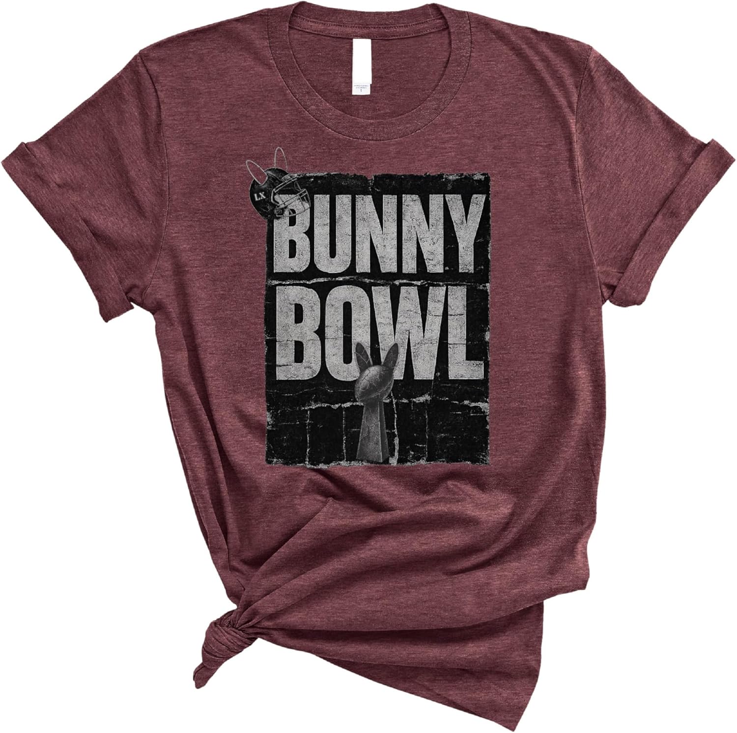 Bunny Bowl Football Style T Shirt Funny Sports Parody Design Casual Short Sleeve Streetwear Tee - Image 5