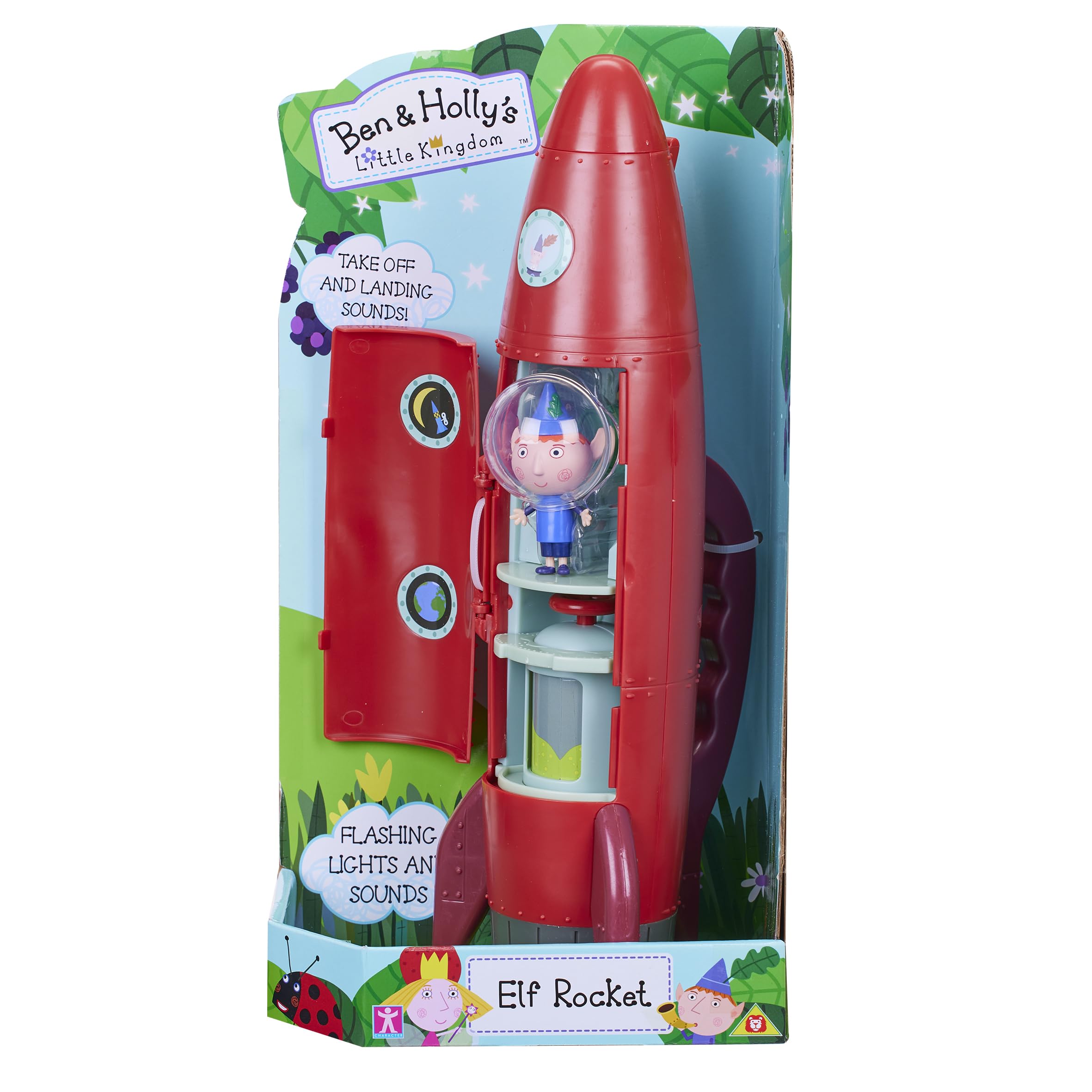 Ben & Holly Electronic Elf Rocket, Preschool toy, Gift for 3-6 year old, Little Kingom, Interactive toy with lights and sounds, Silver