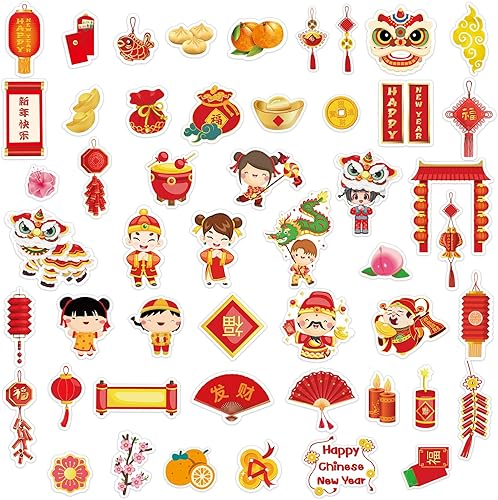 Miniatura 7 de FaCraft 112 calcomanías de caramelo de Año Nuevo chino 2023 08 pulgadas decoraciones de calcomanías de conejo dorado para chocolate suministros de