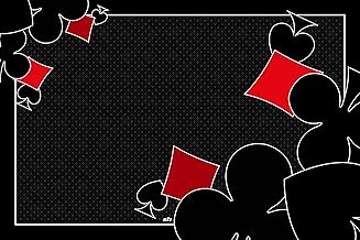 MTJ - Belote Rug - Ornament Card - Jersey Neoprene - 60 x 40 cm - Made in France (Black)