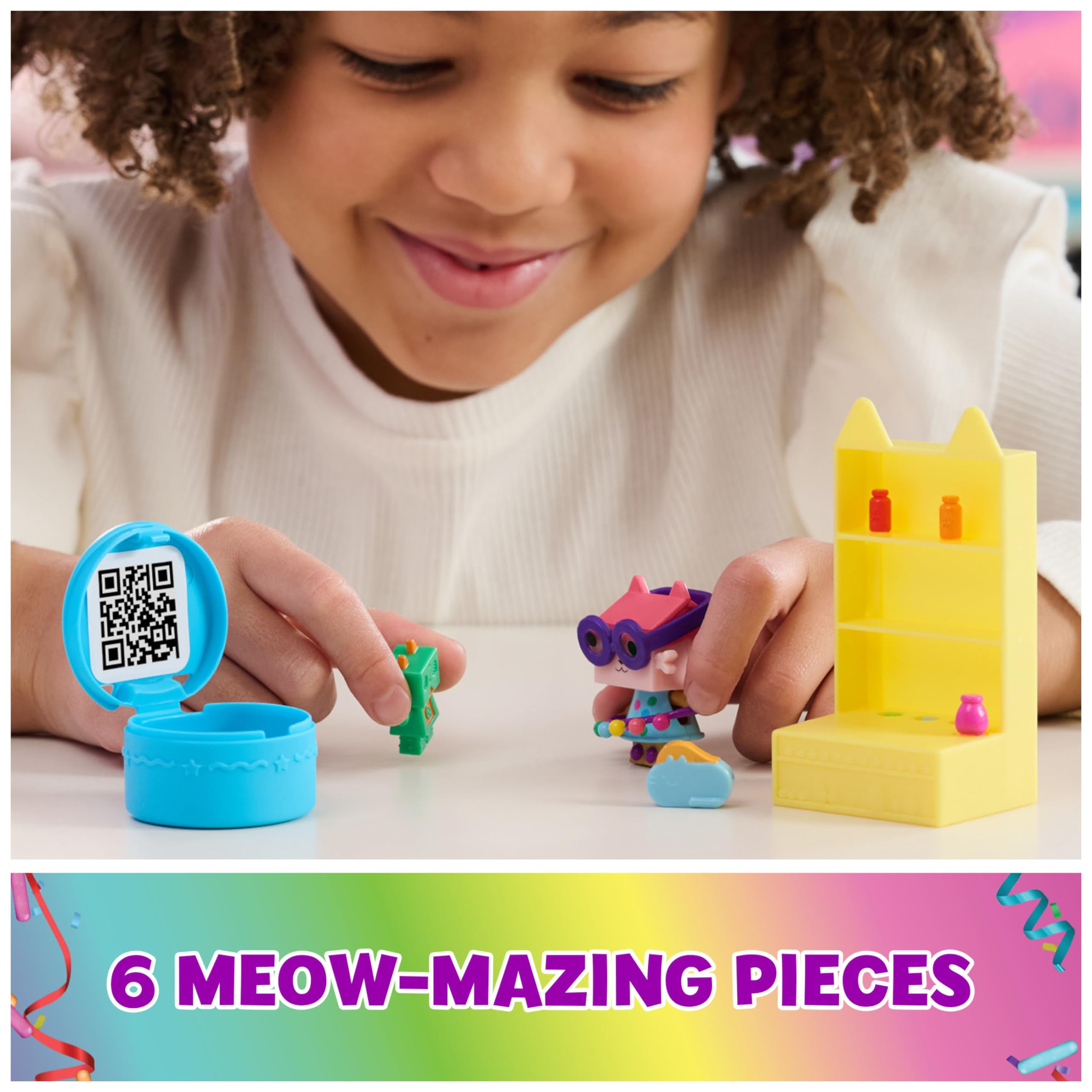 Gabbys Dollhouse, Celebration Series Baby Box Cat Bobble Figure with Dollhouse Furniture and Accessories, Kids Toys for Girls & Boys Aged 3 and Up - Image 3
