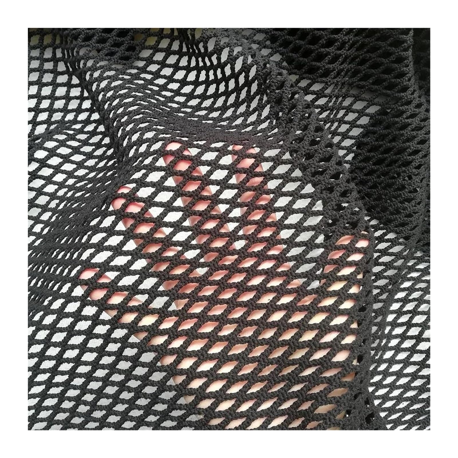 Malla Resistente de Nailon y Spandex, Tela de Malla for Costura, poliéster, algodón, Tejido Hueco, inelástico, Multicolor, 1 Yarda, 90cm x 145cm | Black,90cmx145cm