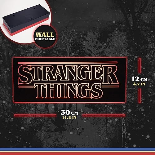 Miniatura 5 de Paladone Luz con logotipo de Stranger Things con 2 modos de luz, letrero brillante de Stranger Things y regalo, mercancía con licencia oficial