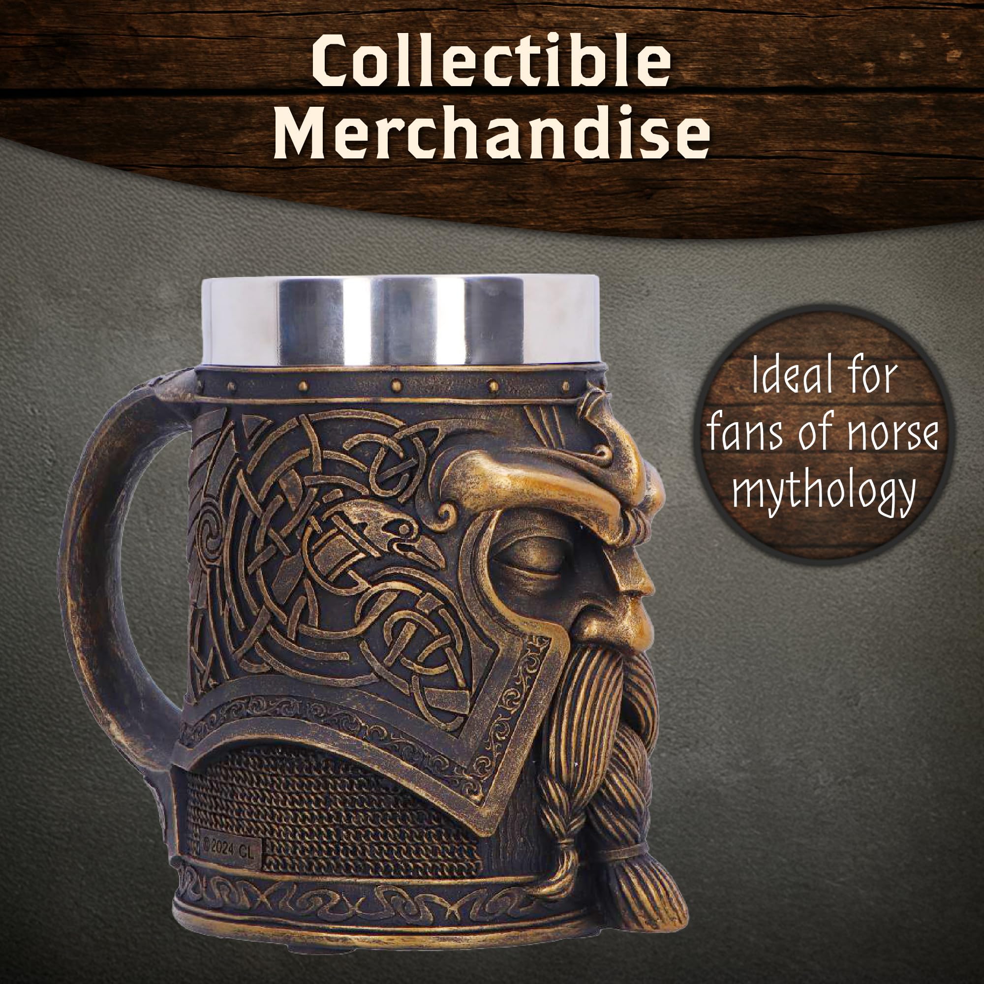Nemesis Now Odin - Jarra estilo vikingo, diseño medieval, para hidromiel, cerveza, bebidas, entretenimiento en casa