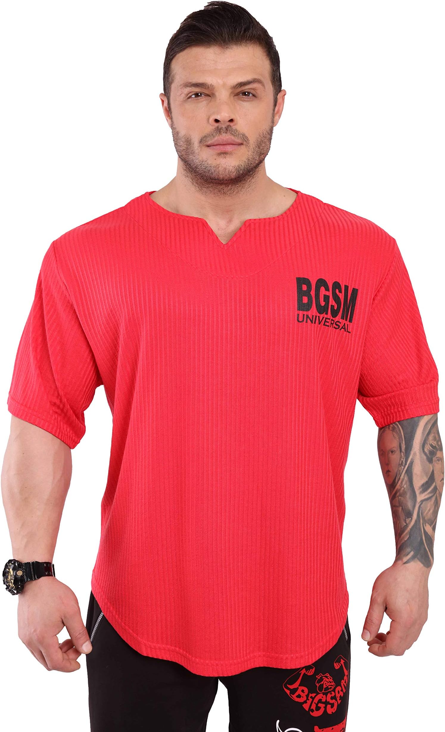 BIG SAM SPORTSWEAR COMPANYMen's Oversize T-Shirt | Bodybuilding, Cardio Rag Top Activewear Short Sleeve Tee
