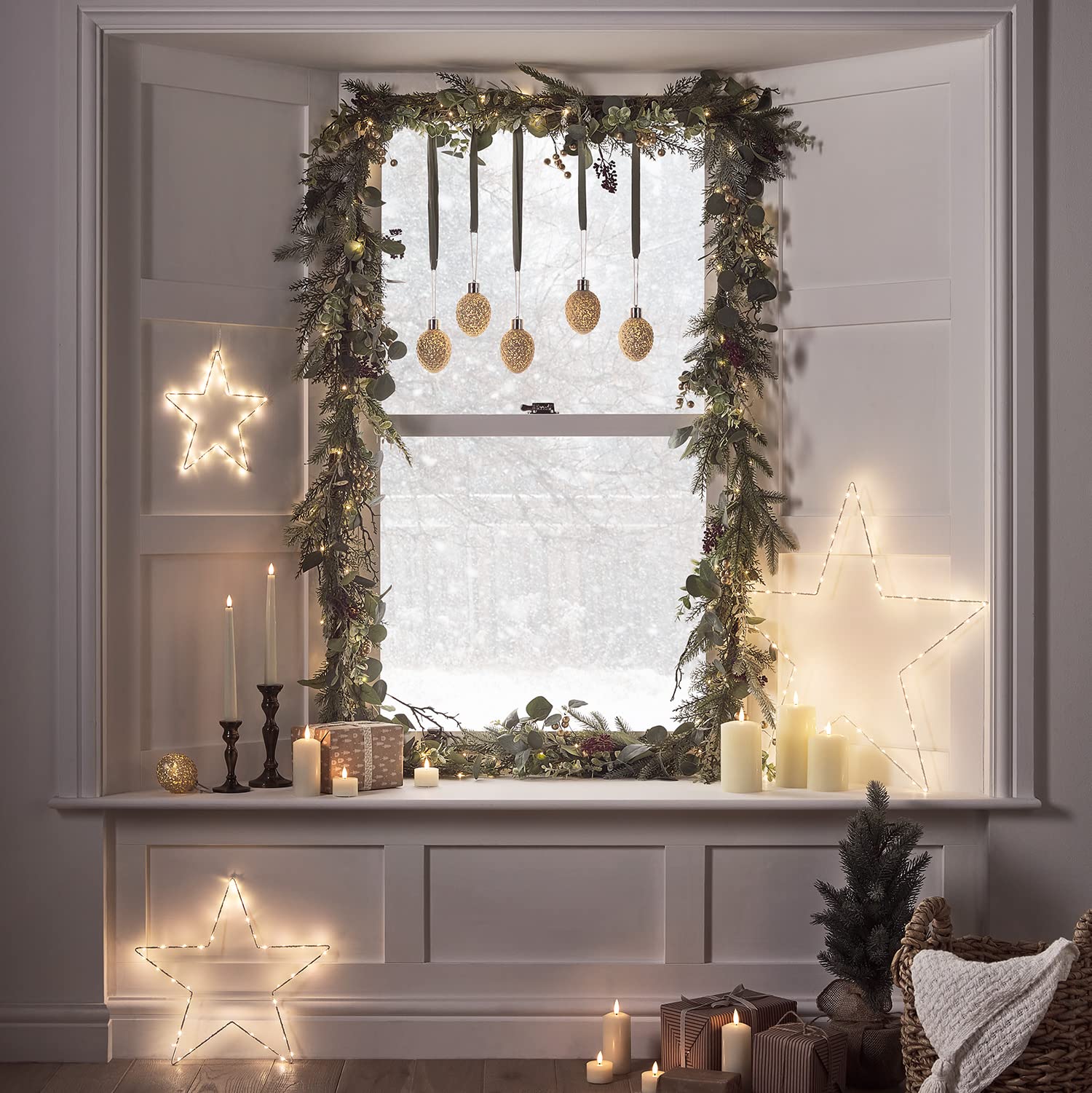 Lights4fun 3er Set LED Osby Sterne Timer Batteriebetrieb 23cm 35cm und 59cm Leuchtsterne Kinderzimmer