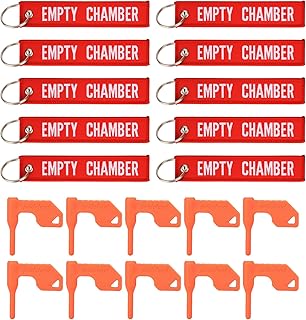 Pridefend Chamber Safety Flag for Rifle Handgun Shotgun with Bonus Bright Yellow Key Chain Tags