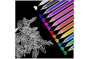 Metallic Gel Pen, Fine Tip Pens for Drawing, Doodling, Crafts, and More
