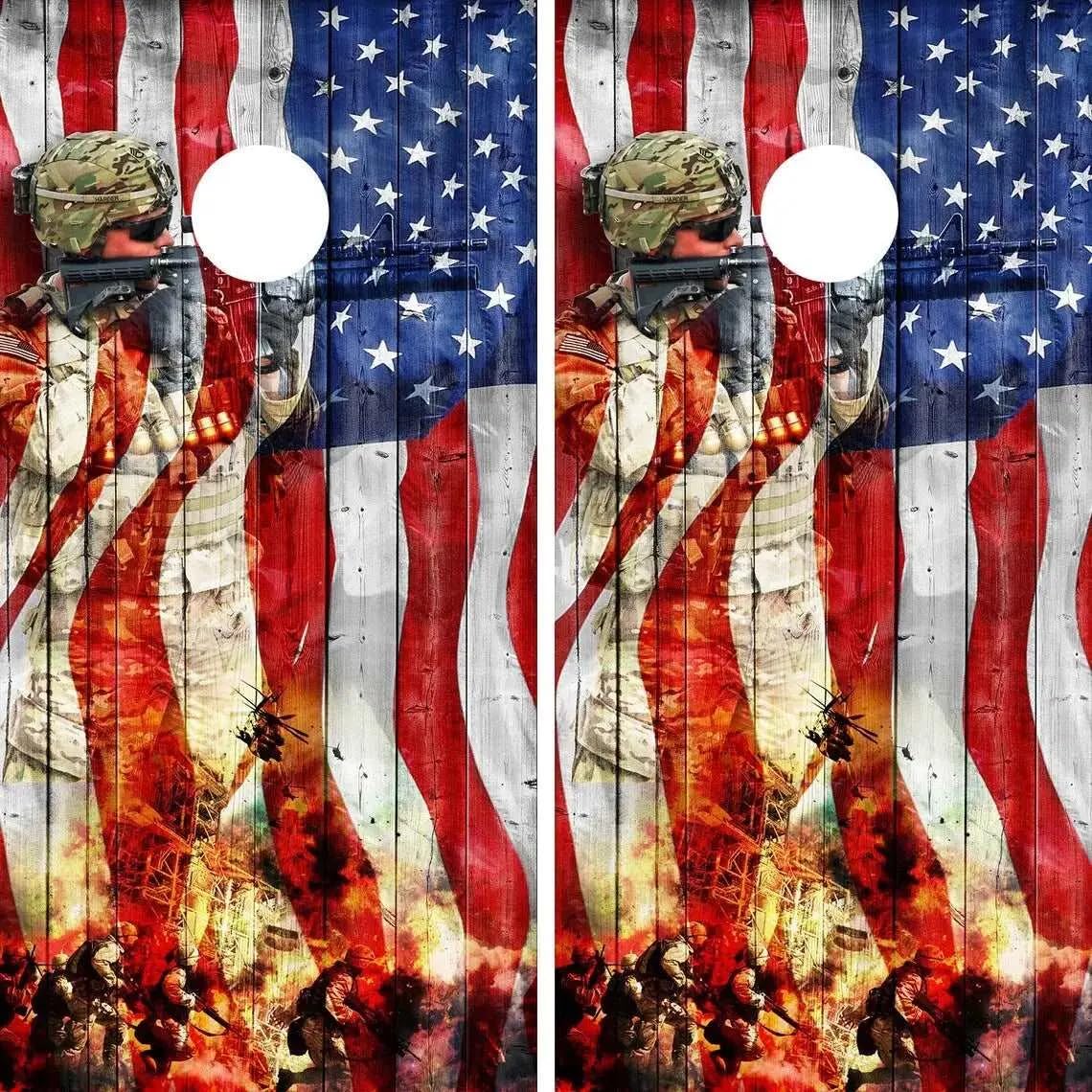 KT Cornhole Wraps American Flag Patriotic Cornhole Game Boards Decals Wraps Cornhole Board Wraps and Decals Cornhole Skins Stickers Laminated Cornhole Wraps,24 X 48