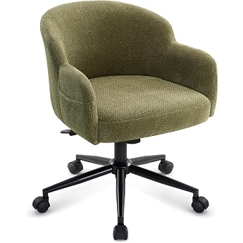 IWMH B rostuhlSchreibtischstuhlModern Homeoffice Stuhl mit Seitentasche H henverstellbarer Schminkstuhl Drehstuhl f r Arbeitszimmer Schlafzimmer und Dressingraum Gr n
