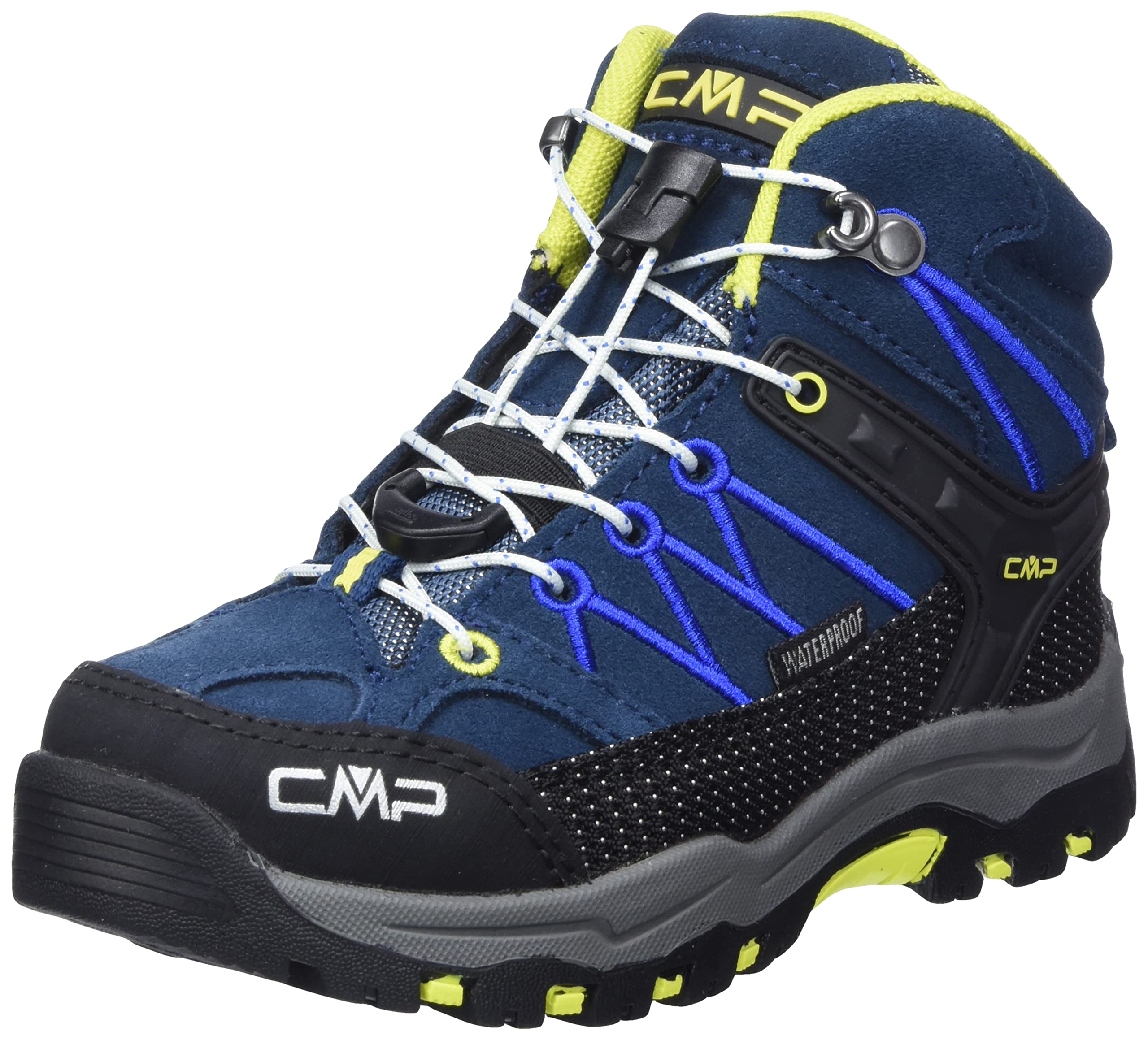 CMP KIDS RIGEL MID TREKKING SHOES WP uniseks-kind Trekkingschoenen , Donkerblauw-fluoroze,40 EU