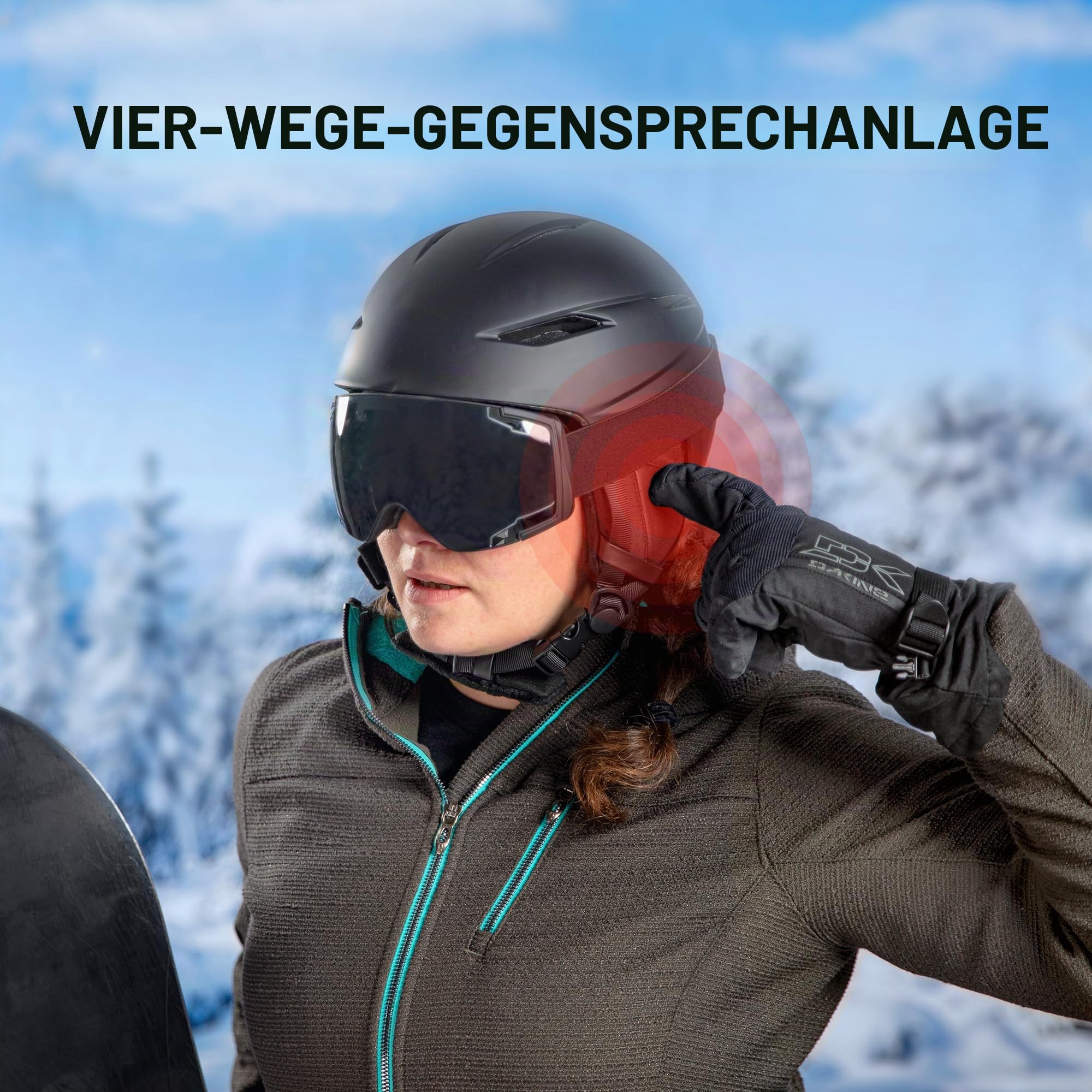 Sena Snowtalk 2 - Universal Bluetooth Headset für Ski- und Snowboardhelme mit integriertem drahtlosem Intercom