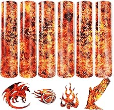 Tintnut Flame HTV Burning Iron-On Heat-Transfer-Vinyl-12x10 inch 6 Sheet Fire Vinyl DIY T-Shirts, Hats, Clothing for Cricut Silhouette Cameo