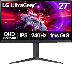 LG 27GR83Q-B 27-inch Ultragear QHD (2560x1440) IPS Gaming Monitor, 240Hz,