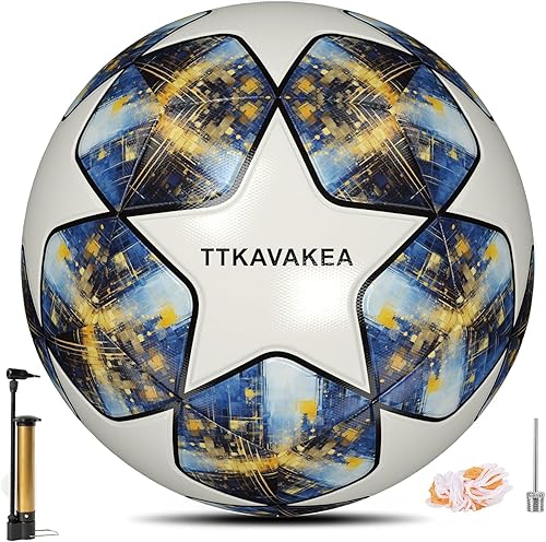 Soccer Ball Size 5,Waterproof PU Leather,Official Match Ball