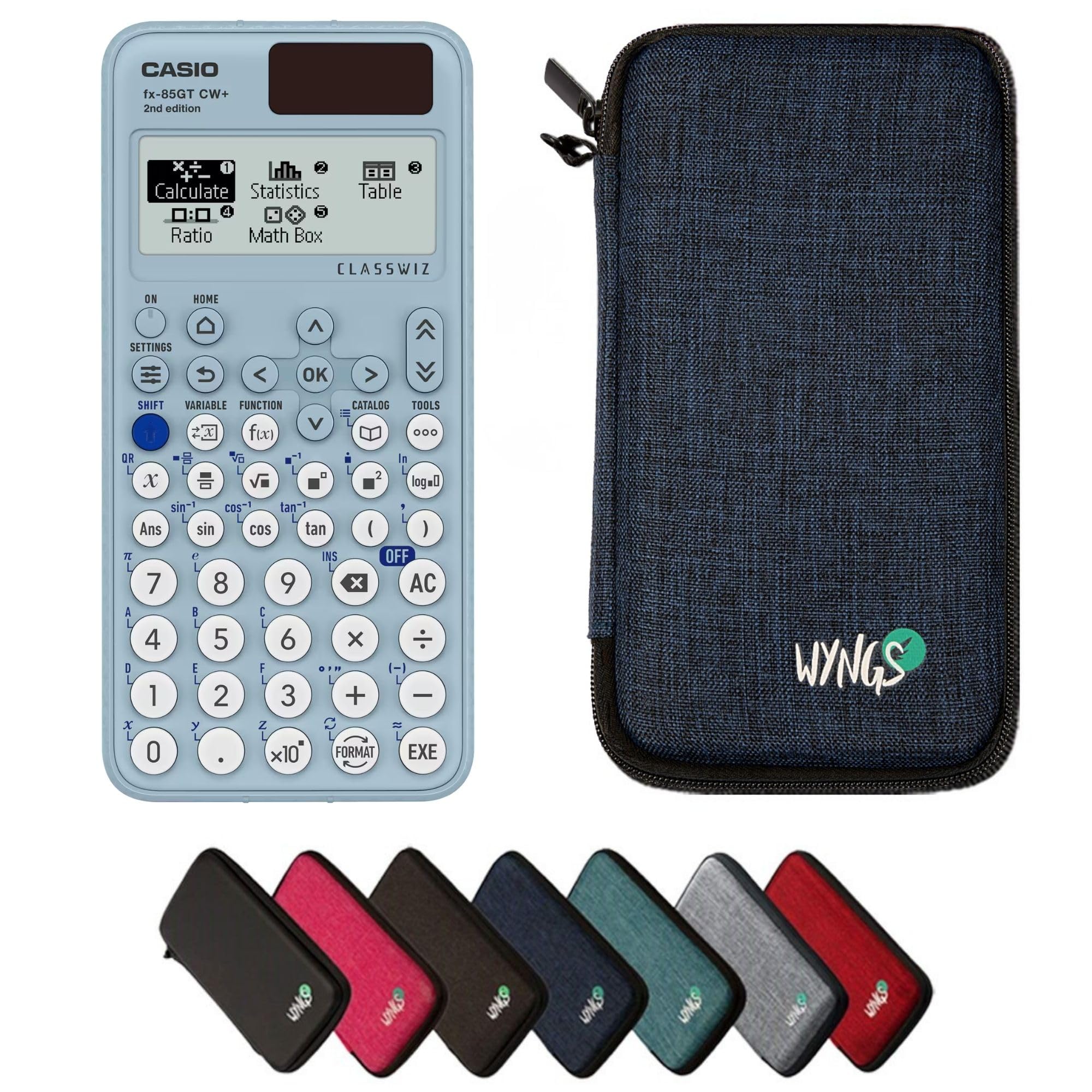 Casio fx-85GTCW+ Blue including a WYNGS protective case in Blue - Basic Set