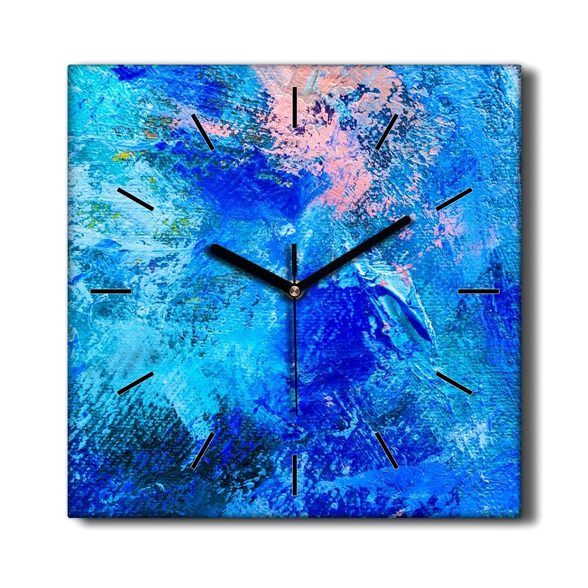 Horloge sur Toile sans tic-tac silencieuse 30x30cm salon calme