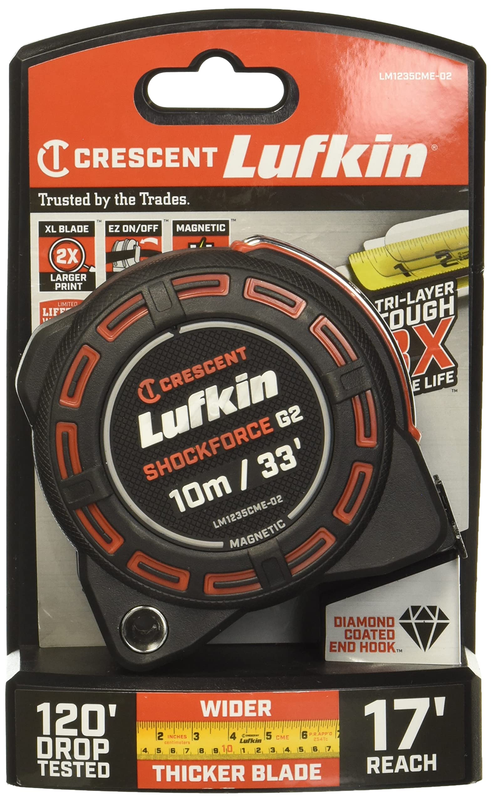 Cinta de Choque Lufkin LM1235CME-02 métrica de 10M con extremo magnético