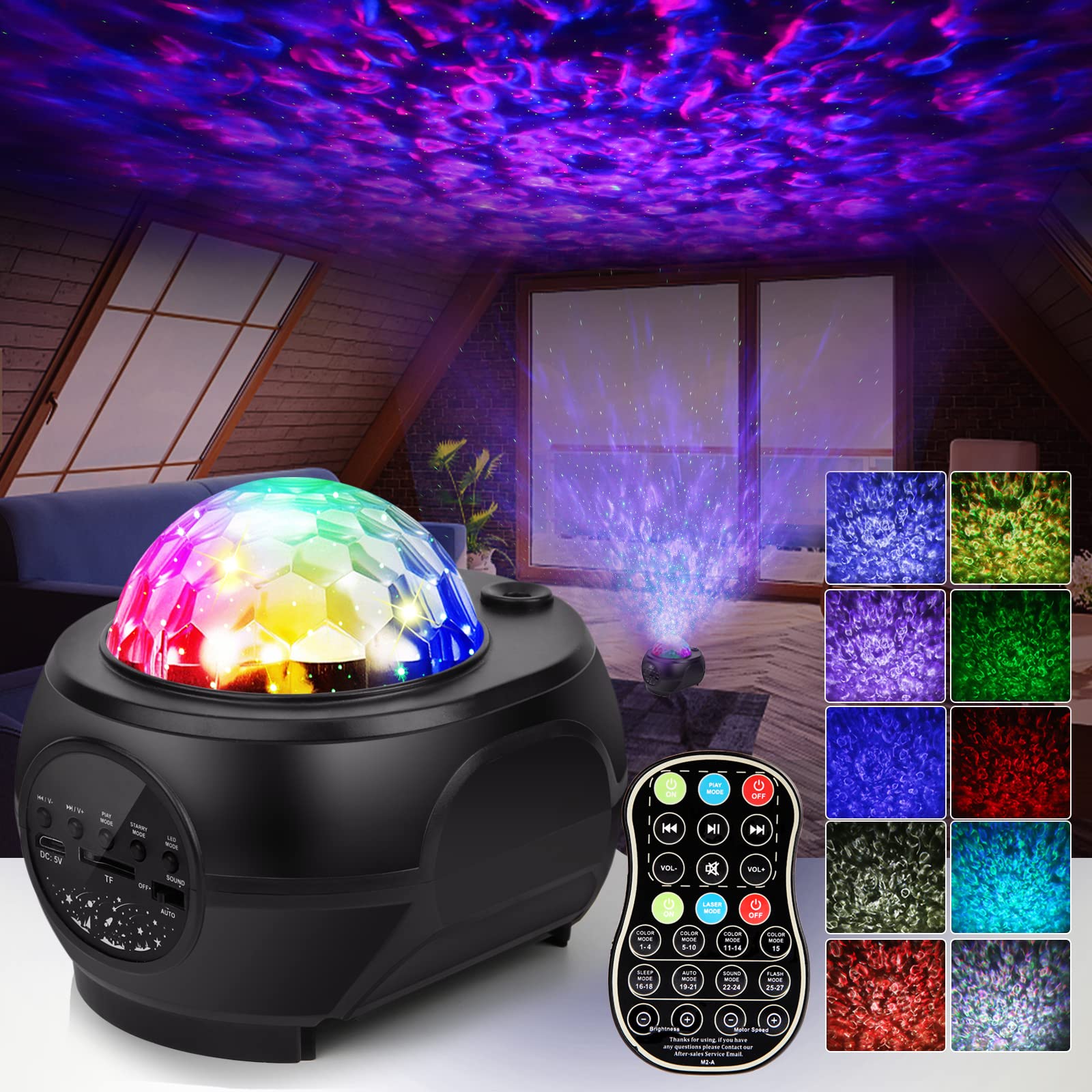 Faylor LED Night Light Projector, 3 in 