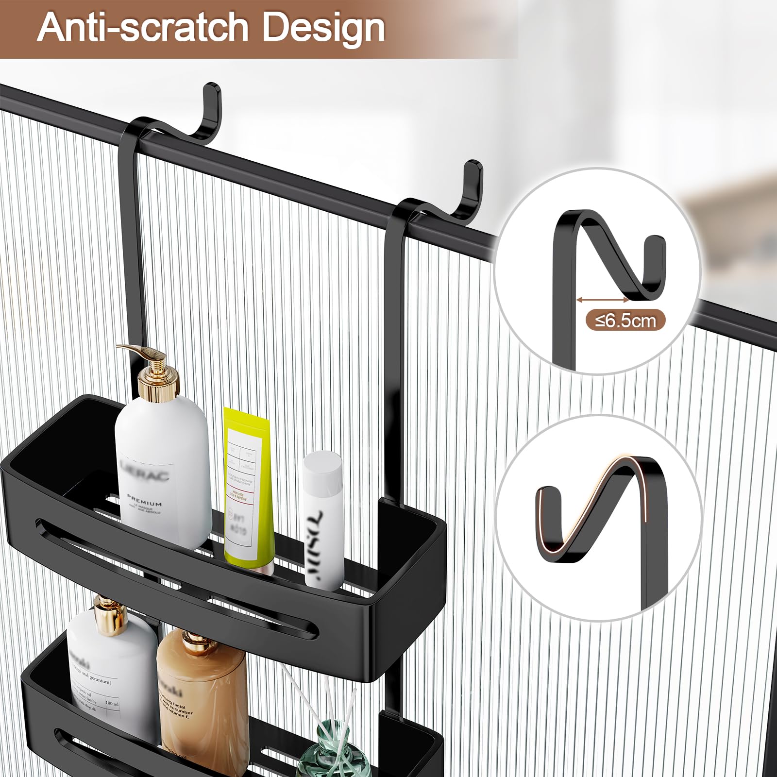 Ajex Shower Caddy Hanging,Over Door Shelf Storage with 2 Tier Rack Hanging - Image 3