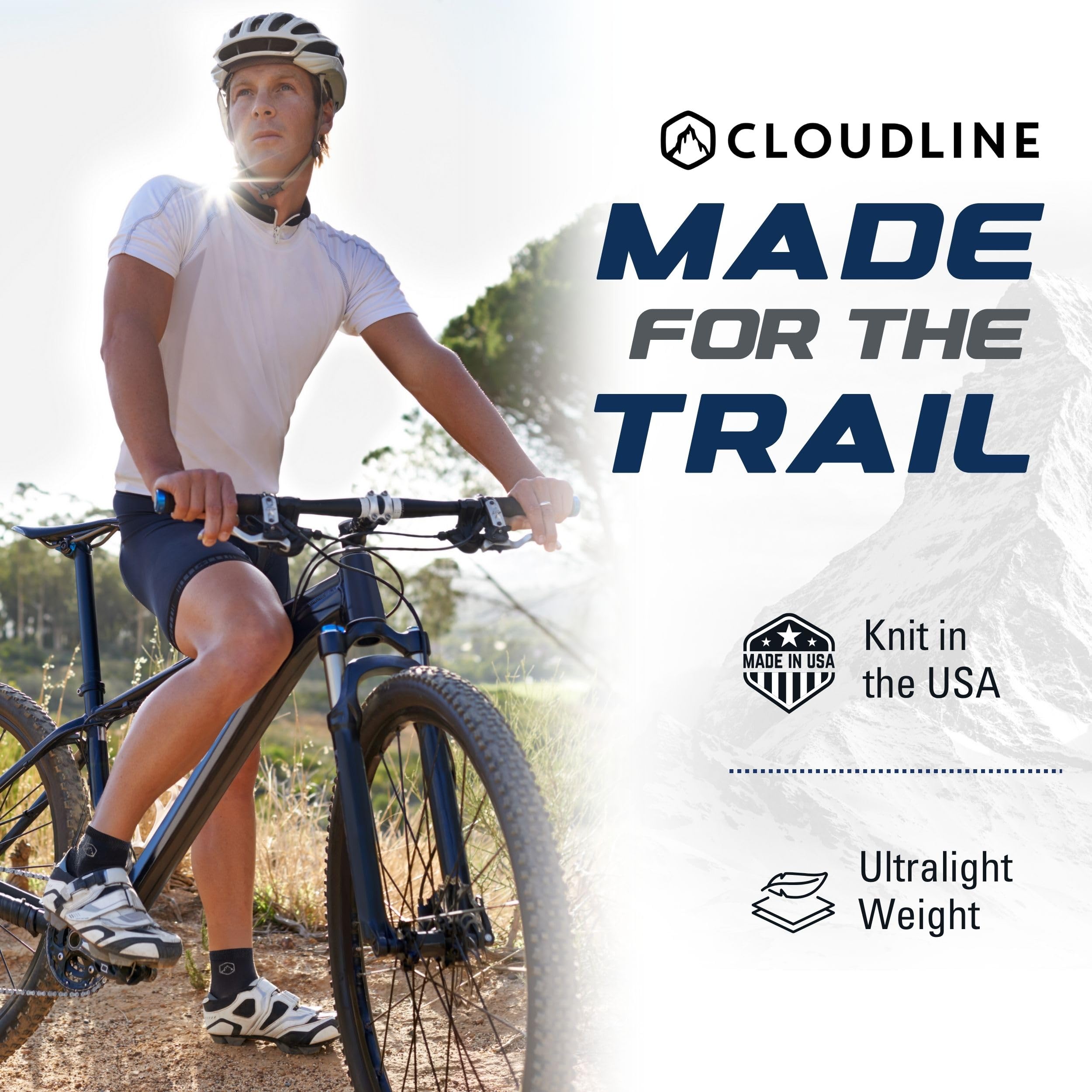 CloudLine Calcetines Quarter Crew-Ultraligeros Correr para Hombre