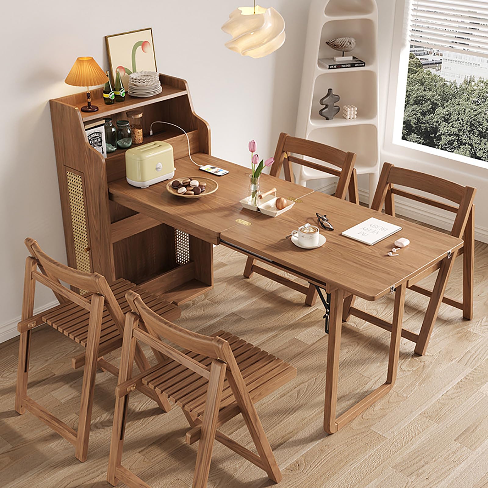 WAQ × DOORS FOLDING WOOD TABLE Amazon.com: ZEQFEMKL Folding Kitchen Table Set, Solid Wood