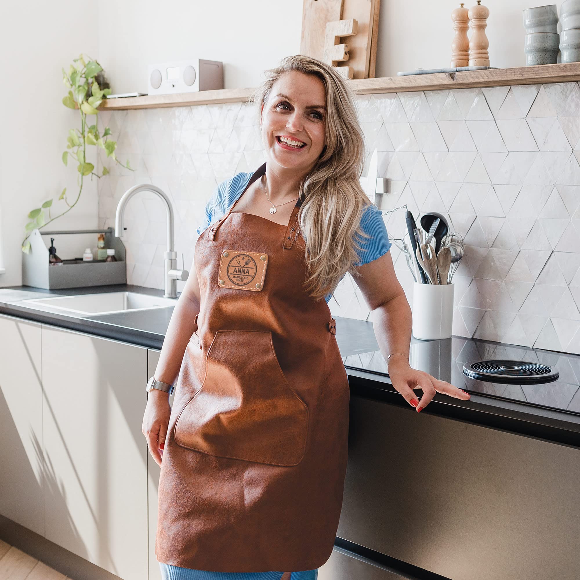 Tablier en Cuir Personnalisé pour Barbecue - Cuir de Buffle