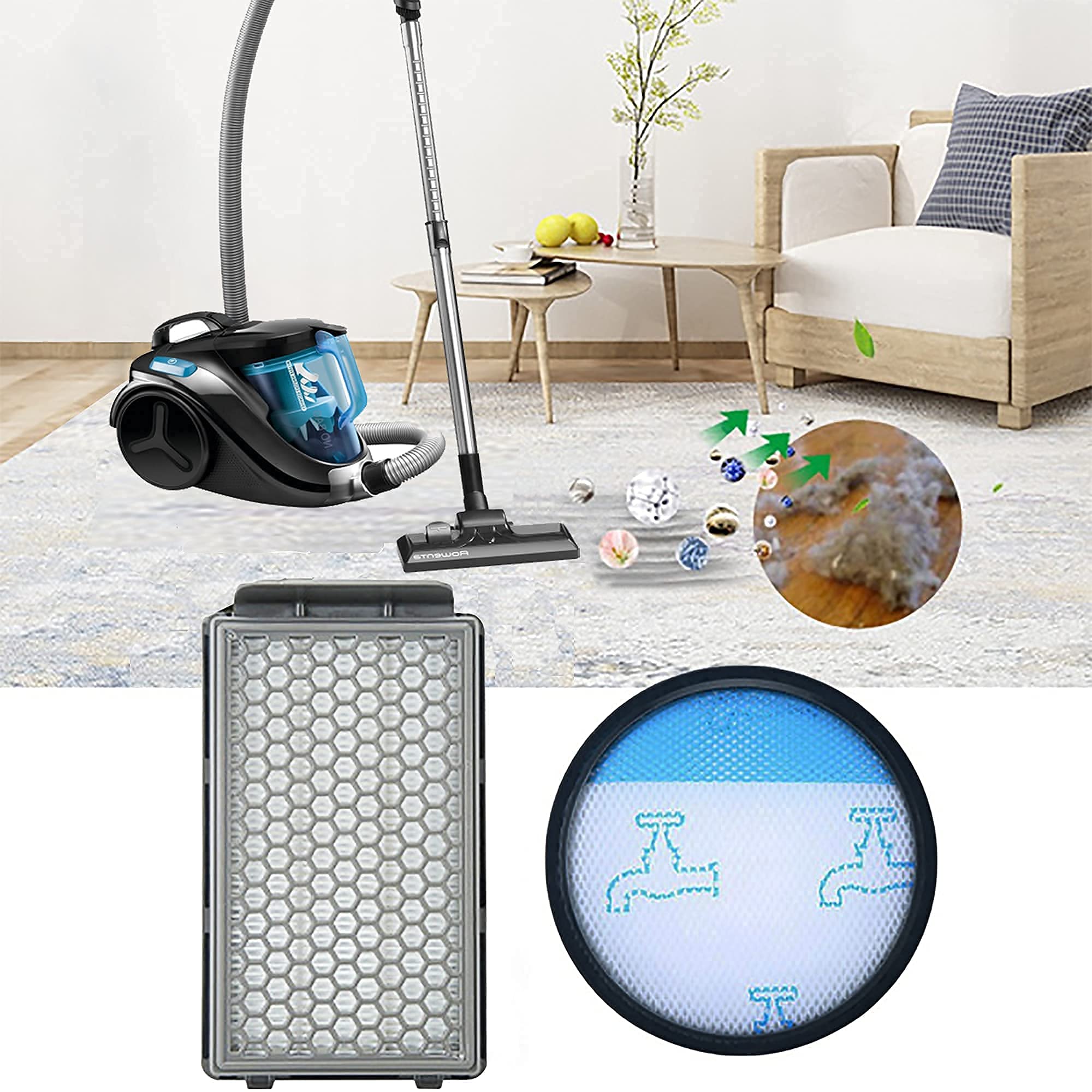 Filtri HEPA Per Rowenta Compact Power - 2 Pezzi Ricambio Per Aspirapolvere Ciclonico - Foto 3